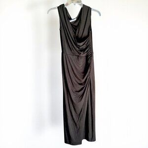 Reformation Black Draped Cowl Neck Dress Small